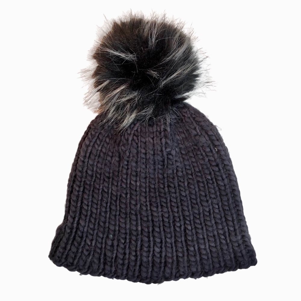 Chunky Knit Beanie with Removable Oversized Pom-Pom